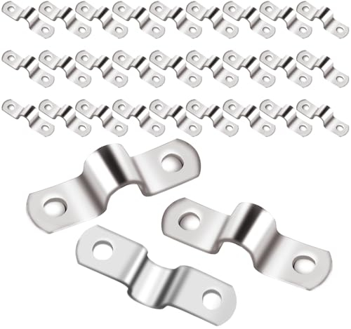 YUUTIAL Pipe Clamps Ø 10 mm 30 Pieces Heavy Duty Stainless Steel Pipe Straps Saddle Clip,U Shaped Pipe Strap Clamp for Installing Gas,Qater or Hose Pipes