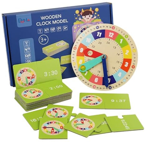 Uhr Zum Lernen Für Kinder, Unterrichtszeit, Montessori-Spielzeug Für Kleinkinder, Lernuhr, Frühes Lernen, Grundschule Schulbedarf Knobelspiele Förderspiele, Pädagogisches Spielzeug Geschenk Für Kinder