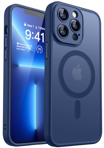 CANSHN für iPhone 13 Pro Hülle mit Kameraschutz, Dunkelblau