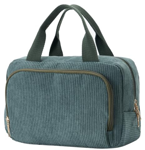 Funtlend Kulturtasche Damen Cord Kosmetiktasche kulturbeutel Kosmetik Tasche Reise Kulturbeutel Waschtasche für Travel Mädchen
