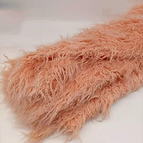 Kunstpelz-Überwurf, Kunstpelzstoff, 170 × 50 cm, langflorig, zottelig, flauschig, Kunstpelzstoff für Stuhlbezug, Sitzkissen, DIY-Bastelarbeiten für Kleidung, Socken, Puppen, Weihnachtsbäume usw.