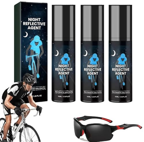 Zytuuob Glow in The Dark Spray Paint,100ml Long Lasting Reflective Glow Paints, Night Visibility Brighten Spray Paint for Christmas Decoration, Clothes, Bicycles, Skateboards, Fabric. (3PCS,Blue)