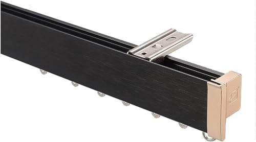 Binario per tenda da soffitto resistente, 1 6 m, montaggio a parete/soffitto, per esterni, patio, camera da letto, soggiorno, divisorio, nero, 1,2 m