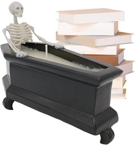 Gruselige Skelettkerze – Gruselige Skelett-Badekerze, Gothic-Schädelkerze | Halloween-Bade-Skelett-Kerze Mit Lustigem Lächeln, Gruselige Heimdekoration, Gotische Skelett-Kerze Für Tische, Regale, Schr