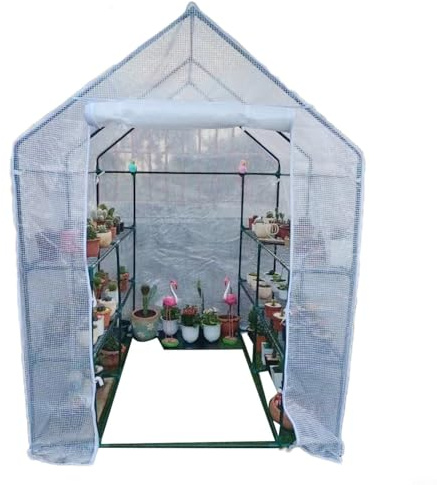 WIIYENA Cubierta de PVC para invernadero, 143 x 143 x 195 cm, refugio transparente para plantas, invernadero, carpas, cubierta de plantas para interiores y exteriores, balcón, jardín, casa de cultivo