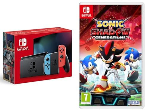 Nintendo Switch con Joy-Con Rosso Neon e Blu Neon & Sonic X Shadow Generations