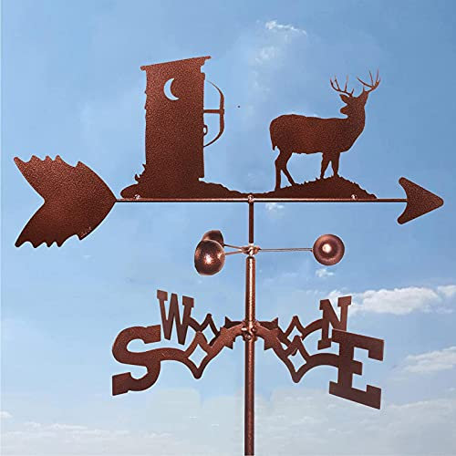 Generic Wind-Schaufel, Deer Wetterfahne Vintage Metall Eisen Wetterfahne Mit Wind-Schaufel Wetterfahne Im Freien Metall Halterung Wetter Schaufel Ornament