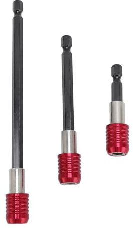 3PCS Set Drill Screwdriver Bit Extender Magnetic Alloy Steel Hex Shank Extension Kit for Professional Woodworking and Home Projects