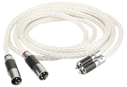 MNUPL Coppia OCC Placcato Argento HiFi XLR Cavo Audio Cavo di Equilibrio RCA Maschio a XLR Maschio Femmina Cavo Audio connettore 8AG Cavo Twist(RCA to XLR Male,3m)