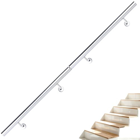 BelovedYard Edelstahl Handlauf 300cm | Treppengeländer Innen Außen Wandmontage V2A
