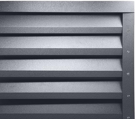 Atlas-Zaun-Set | Zaunpaneel | Lamellenzaun | Sichtschutz | 104,5 cm x 200 cm Metall Stärke 0,45 mm inkl. Zubehör (grau)