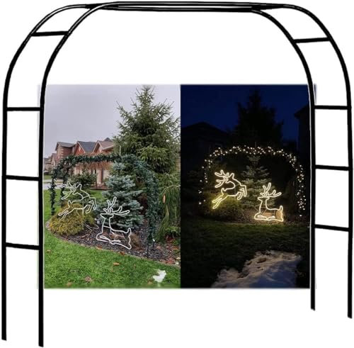 Arco De Jardín De Metal Grande, Soporte De Flores De Cenador De Arcos De Rosas De Alta Resistencia, para Plantas Trepadoras Decoración De Jardín De Arco De Soporte, White, W1.4M*H2.3M