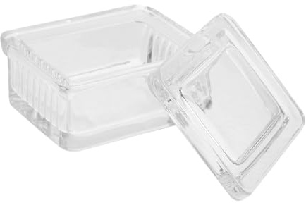 HIAKDOFT Transparenter Glas Färbetank mit Deckel Kleines Objektträger Färbegefäß für Labor Präzise Mikroskop Präparatfärbung Tragbarer Glasobjektträger Färbehalter