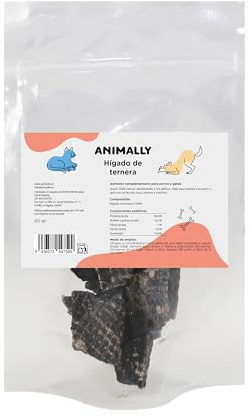 Animally Snack 100% Naturale per Cani e Gatti | Fegato di Manzo | Disidratato e senza additivi | 1 Confezione