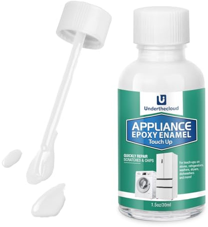 Appliance Paint White Touch Up Paint Pen for Refrigerators, Washers, Dryers, Dishwashers, Microwave Oven Specialty Appliance Touch Up Enamel Acrylic Water-Based Quick Drying 1.5oz High-Gloss White