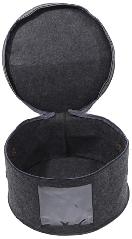 Ciieeo Caja De Almacenamiento Para Sombreros Con Ventana Transparente y Tapa Organizador Portátil De Fieltro Grueso Para Viaje Resistente Para Hombres y Mujeres