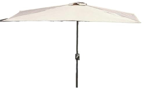 QUSYZD Parasol de Jardin, Parasol d'extérieur, Demi-Parasol de terrasse, Parasol de marché extérieur, Parasol Mural rectangulaire sans Base, Parasol de terrasse, Parasol de Plage,Beige-250 * 130cm