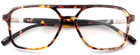 SKYWAY Retro Pilot Blue Light Glasses Women Men, Classic 70s Vintage Square Computer Blue Light Blocking Glasses Anti Eyestrain/Grare Non Prescription Glasses