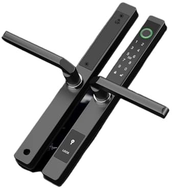 Serratura Smart, Impermeabile cancello esterno impronta digitale Bluetooth APP codice RFID serratura elettronica intelligente senza chiave for scorrevole in alluminio di vetro(B)