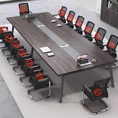 Zweifarbiger Konferenztisch, großer Konferenztisch (240 cm L x 120 cm B x 75 cm H) für 10–12 Personen, geschwungenes Design, ideal für Meetings, Podcasting, Schulungen und als Bürotisch