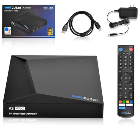 K3 PRO Streaming Box 6K Ultra HD,Smart TV Box 4GB RAM+32GB ROM with HDMI Cable,Voice Remote