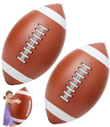 Ameble Confezione da 2 palloni da calcio gonfiabili, pallone da calcio gigante gonfiabile da 27 pollici per giochi in spiaggia, piscina e feste, palloni sportivi in PVC per attività all'aperto, pallo