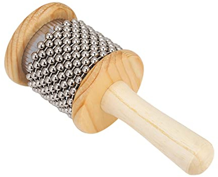Alomejor Instrumento de Percusión Cabasa Agitador de Mano de Madera para Estimulación Auditiva Infantil