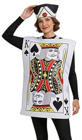 Halloween Cosplay Kostüm Set Verkleidung | Lustiges Spielkarten-Kostüm mit geteilten Schulterträgern - Karneval Cosplay Kostüm Outfit Verkleidung - für Party Maskerade Rollenspiel Karneval, Fasching u