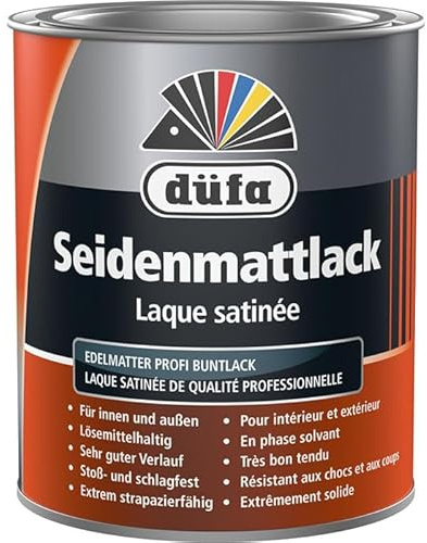 düfa Seidenmattlack Reinweiß 750 ml weiß matt │ Lack Buntlack für Innen & Außen