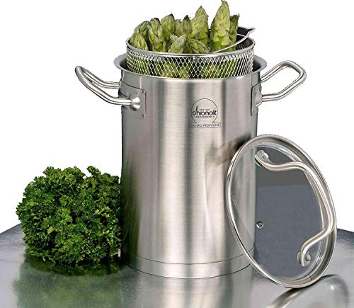 Chromolit Acciaio Inox Cuoci Asparagi Con Coperchio IN Vetro Piatto Noodle Pentole Induzione Pentola