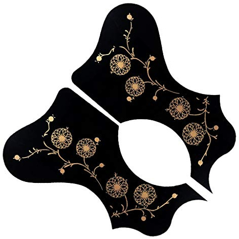 perfk 2 x PVC Pickguard Schlagschutz Schlagbrett für 40 41 Gitarre Konzertgitarre, Selbstklebend, Schwarz