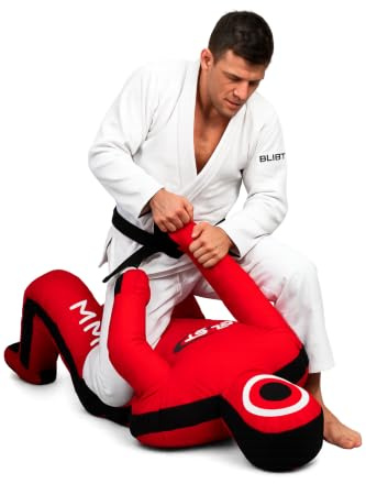 Mannequin MMA pour judo, lutte, arts martiaux, boxe, karaté, entraînement non rempli (toile rouge, 47 pouces (119,4 cm))