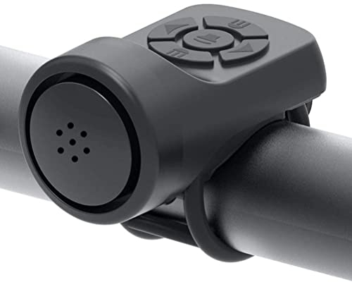 Elektronisk vattentät högljudd cykelhorn sirenklocka, cykelstyre larmhögtalare kompatibel med alla cyklar, säkerhetsövervakning ringklocka, USB-laddning (svart)