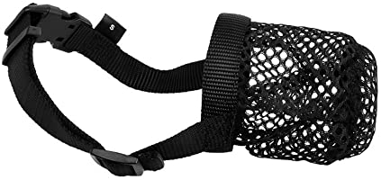 ACSUZ Atmungsaktiver Mesh-maulkorb Für Hunde Zum Schutz Vor Giftködern Um Beißen Und Bellen Zu Verhindern,Xs