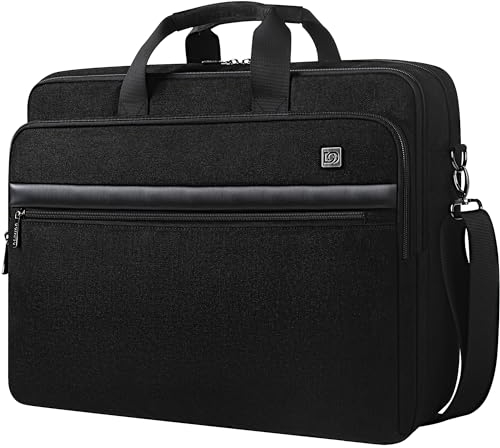 DOMISO Business Laptoptasche 17,3 Zoll Professionelle wasserdichte Notebooktasche mit Schultergurt Für MacBook Pro 17, Dell Precision, HP 17,3 Zoll Laptops – Schwarz