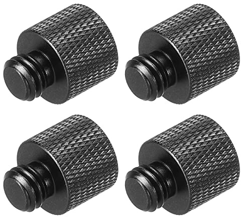 PATIKIL 4Pack Mikrofonstativ Adapter 3/8 Stecker an 3/8 Buchse Kamera Schraube Gewinde Adapter für Mikrofon Stativständer Schwarz