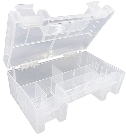 WYAN 1 Piezas Organizador de Pilas,para el hogar,la fotografía,los Viajes | Plástico,dimensiones:14.8×8.6×5.4cm,a prueba de caídas,con compartimentos para organizar el contenido,seguro y práctico