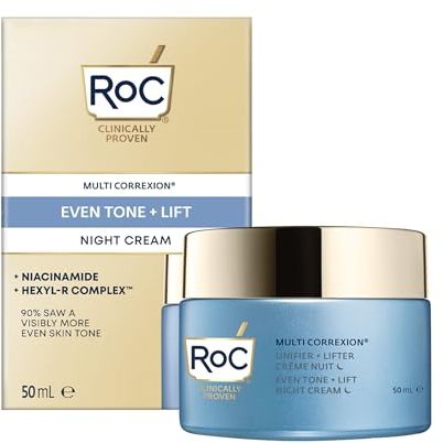 RoC Multi Correxion Even Tone + Lift Night Cream | Moisturiser for Face with Niacinamide | 50 ml