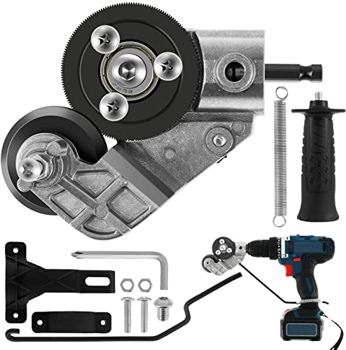 Elektrische Bohrschere, Metallknabber-Bohraufsatz, Blechschneider, elektrischer Bohrplattenschneider, Blechmesser zum Schneiden von Metall, Eisen, Weißblech, Stahl, Kupfer, Aluminium
