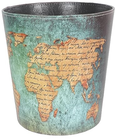 Cabilock 1 Pc bote de basura mapa papeleras de dormitorio para adolescentes cesto de basura de papel decoración de oficina decoración vintage contenedor de basura cubo de basura auto envase