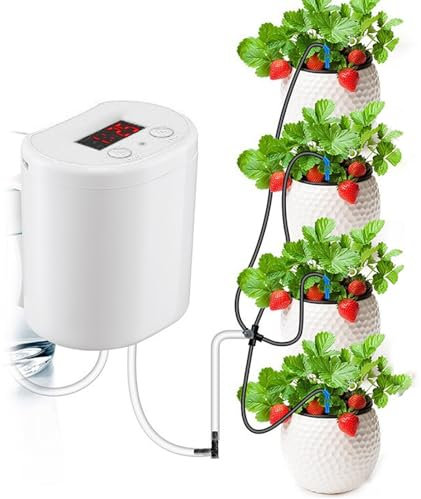 Wnvivi Automatic Plant Watering Irrigation Kit,USB Charging Solar Auto Irrigation System,Solar Powered Garden Watering System for Patio Lawn Plants