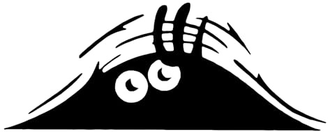 tradercat Pegatinas de Vinilo, Pegatinas de Coche, Diseño de Monstruo Negro, Efecto 3D, Decoración Exterior, para Maletero, Espejo, Faro o Parachoques