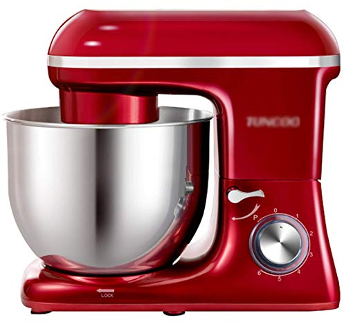6 Speed Stand Mixer,1500W 7L Food Mixer Electric Kitchen Mixer with Dough Hook,Whisk & Beater and Removable Splash Guard Dough Blender,Red
