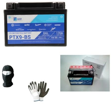KOMPATIBEL MIT KYMCO K-XCT I 125 Jahr 2012 al 2017 Batterie PTX9-BS YTX9-BS GELIEFERT GELADEN UND BEREIT FÜR DEN Einsatz MOTORRADBATTERIEN 8AH Ampere 12VOLT 150X87X105MM