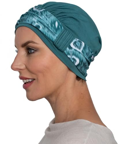 Deresina Headwear Turban aus Bambus, seitliches Detail, für Haarausfall, Chemo, Damenmode Accessoires