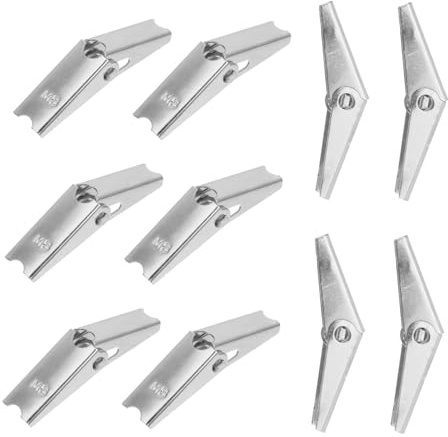12 Stück Kippdübel für Trockenbauwände M8 aus Galvanisiertem Eisen | Silber, Knauf Hartmut Hohlraumdübel, für Möbel und Automotive, Installieren
