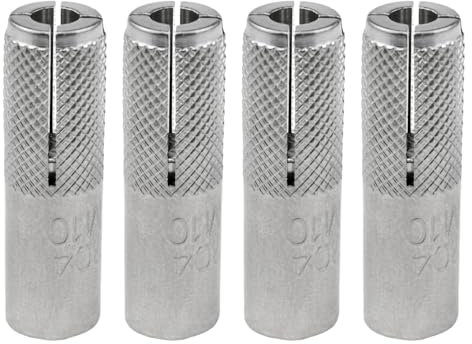PIYANYO 40 x 12 mm in acciaio inossidabile 304 M10 bullone zigrinato per inserto di ancoraggio bulloni di espansione 4 pezzi