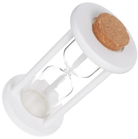 Wooden Hourglass Timer White Glass Empty Fillable Sand Timer | Functional Time Management, Birthdays, Study Sessions, Glass Body, DIY Refill Option, Household Use