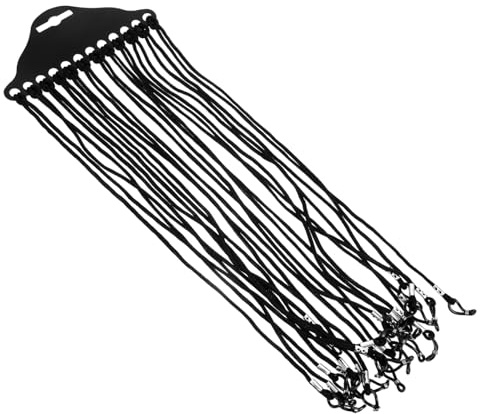 jojofuny Cordini per Occhiali in Nylon Nero 12 Pezzi, Resistenti a Usura e Graffi, Facili da Attaccare, per Occhiali da Lettura da Sole