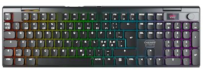 Cherry XTRFY MX 10.1 Wireless, Mechanische Low-Profile Gaming-Tastatur, Pan-Nordisches Layout (QWERTY), Multi-Device-Keyboard, MX LP 2.0 RED Switches, Schwarz